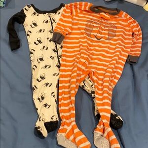 Lot of 2 footed 12 month pajamas.